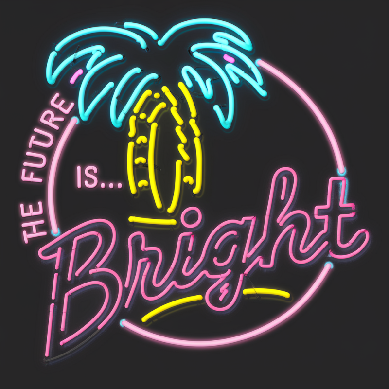 Neon Bright Palm Cotton T-Shirt