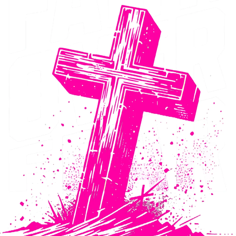 Pink Cross Graphic T-Shirt for Trendy Style