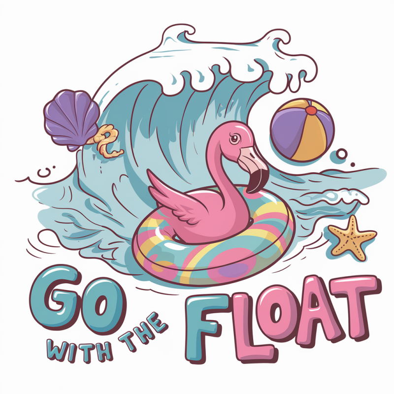 Summer Flamingo Float Graphic T-Shirt