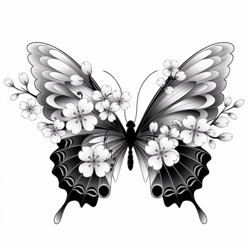 Butterfly Floral Graphic Cotton T-Shirt