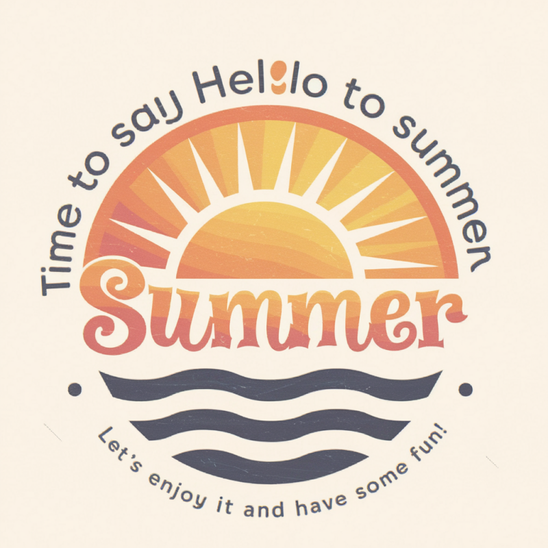 Summer Vibes Graphic T-Shirt with Sun Design