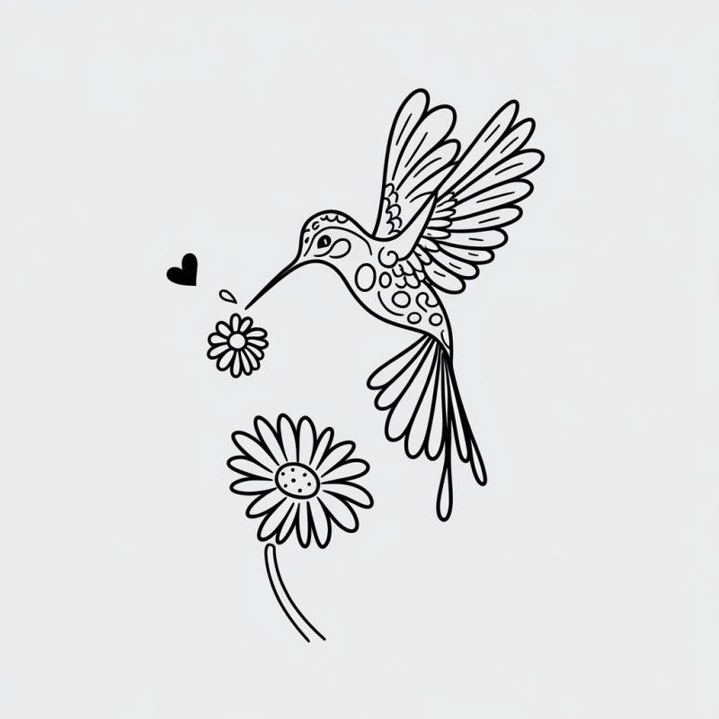 BloomEase Hummingbird Floral Cotton T-Shirt