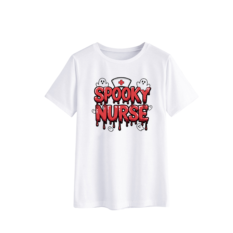 Spooky Nurse Halloween Graphic T-Shirt