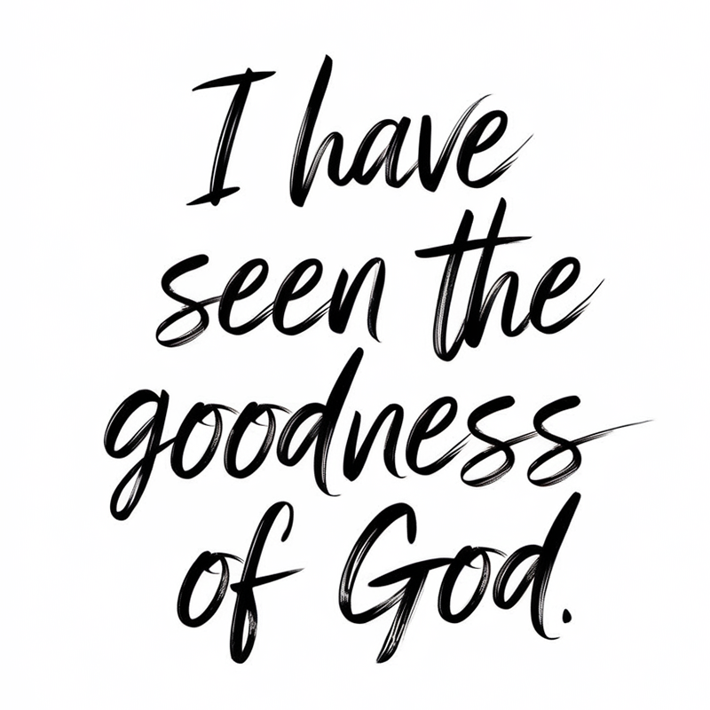 Fun Letters Pattern Top - 'I Have Seen the Goodness of God' T-Shirt