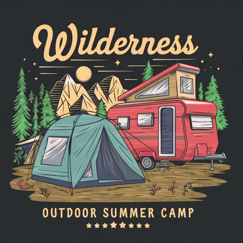 Wilderness Camping Graphic Cotton T-Shirt