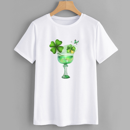 Green Clover Drink Graphic T-Shirt