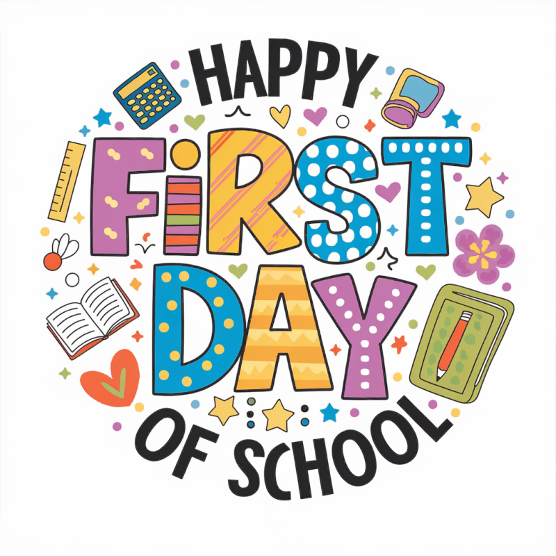 Happy First Day Cotton Graphic T-Shirt