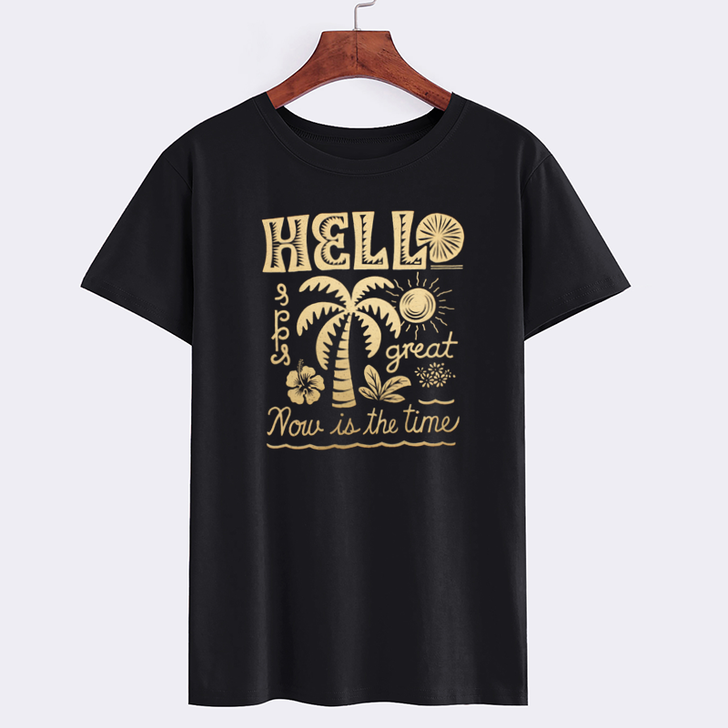 Sunshine Palm Tree Graphic Cotton T-Shirt