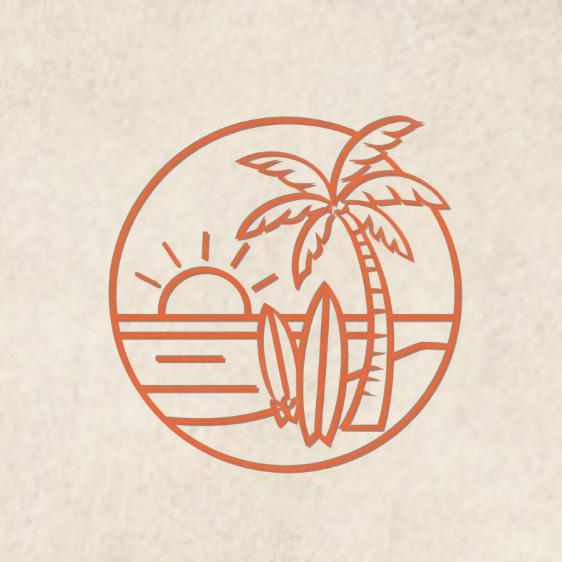 Sunset Surf Palm Graphic T-shirt