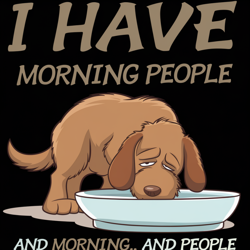 Cartoon Dog Drinking Water T-Shirt