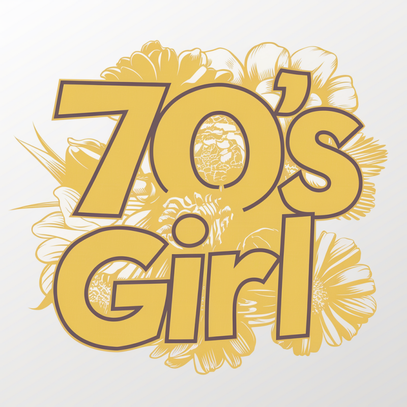 70's Girl Vintage Floral Graphic T-Shirt