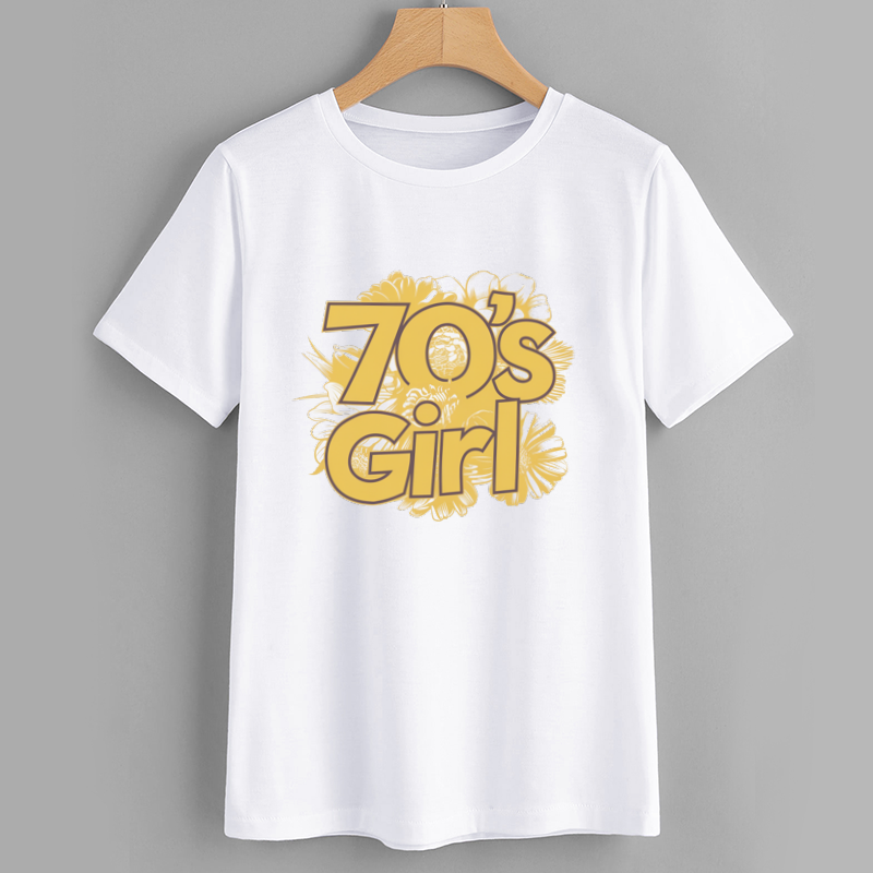70's Girl Vintage Floral Graphic T-Shirt