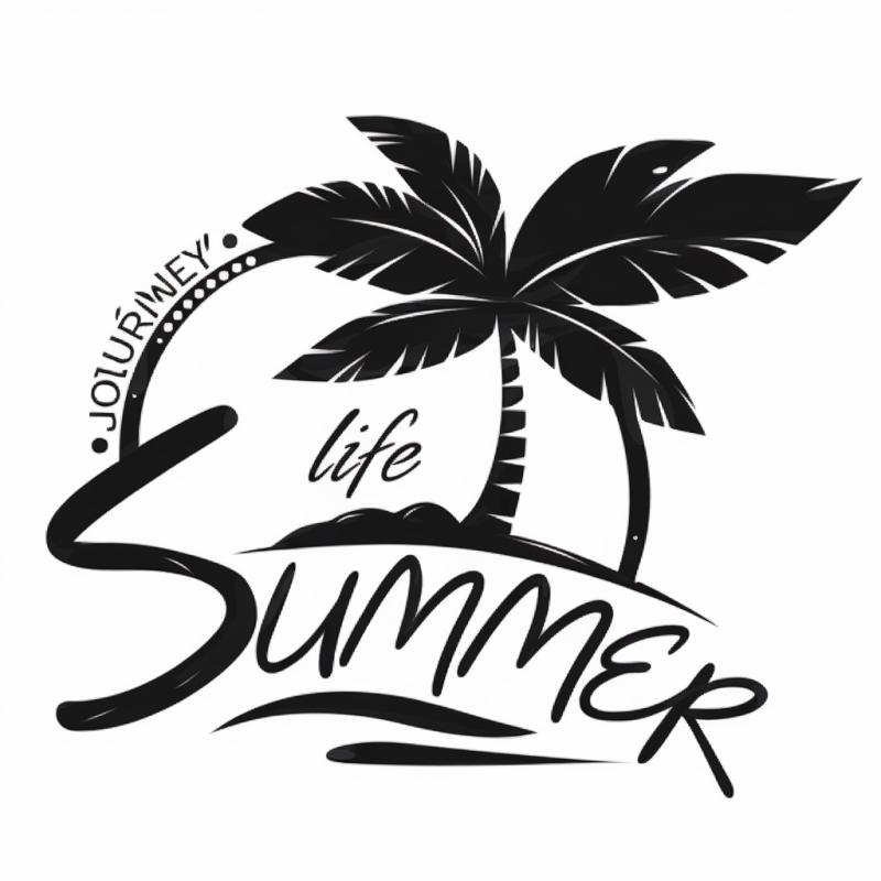 Summer Life Graphic T-Shirt with Palm Tree Design