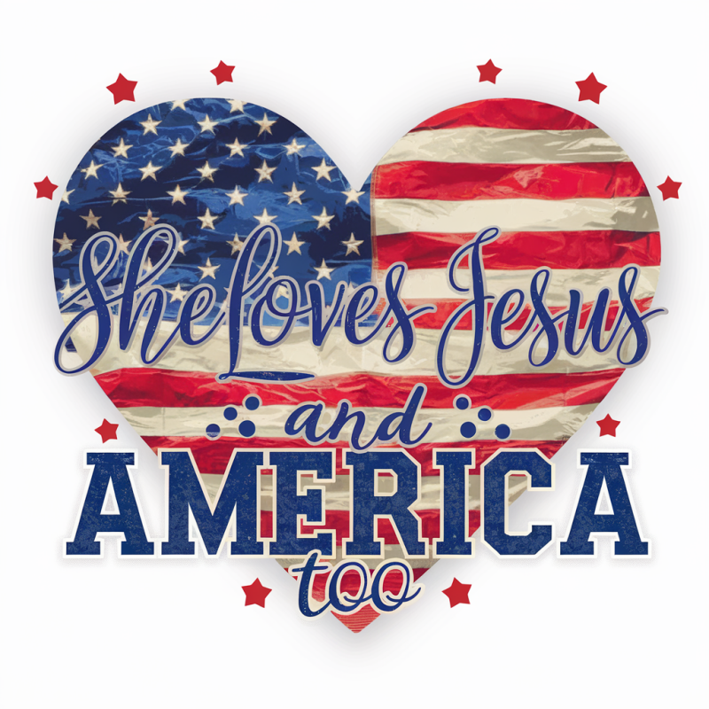 She Loves Jesus and America Too Graphic Tee