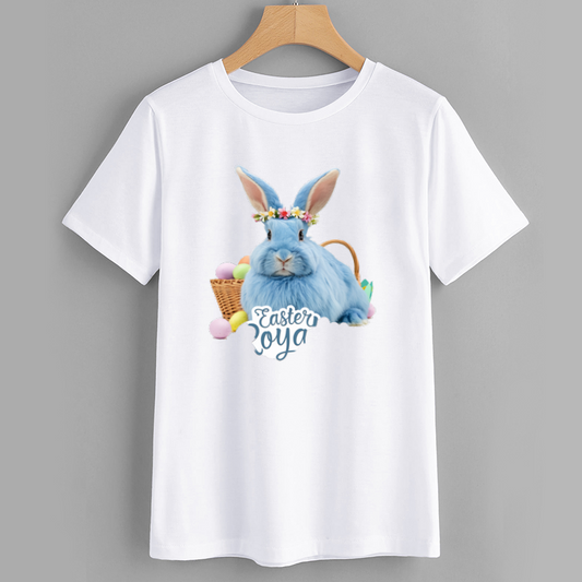 Blue Rabbit Easter Graphic T-Shirt