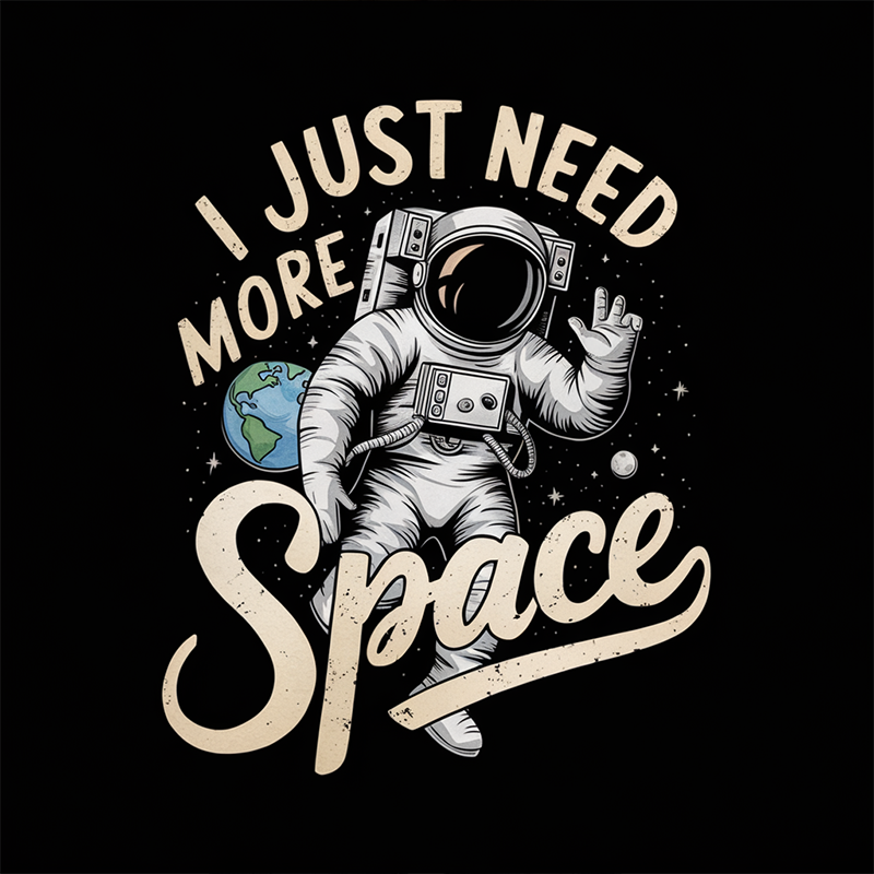 Casual Pattern Top - 'I Just Need More Space' T-Shirt