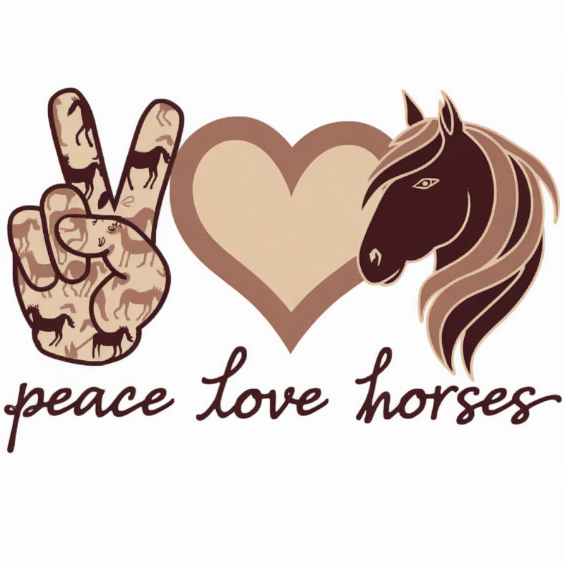 Peace Love Horses Graphic T-Shirt