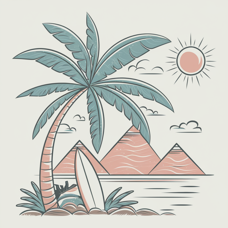 Tropic Surf Cotton White T-Shirt