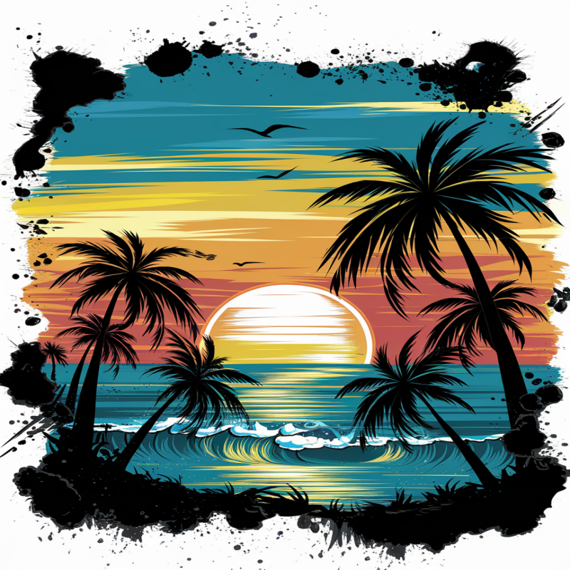 Sunset Beach Graphic T-Shirt