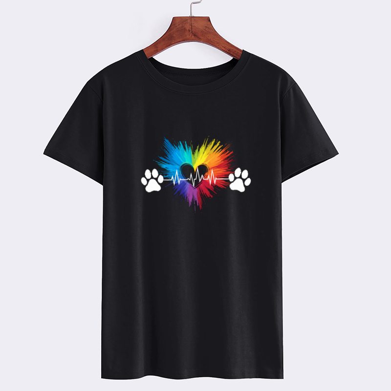 Colorful Heartbeat Pet Lover T-Shirt