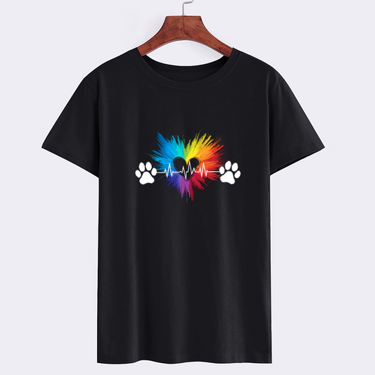 Colorful Heartbeat Pet Lover T-Shirt