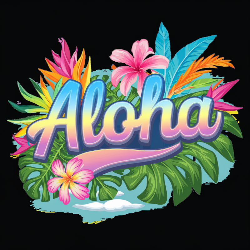 Aloha Tropical Graphic T-Shirt