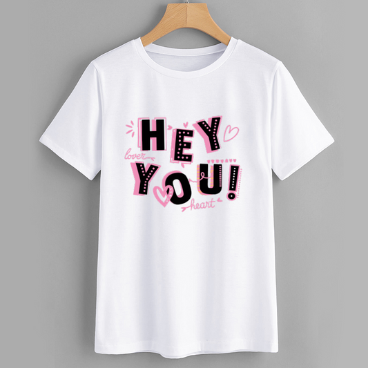 UrbanChic Hey You Graphic Cotton T-Shirt