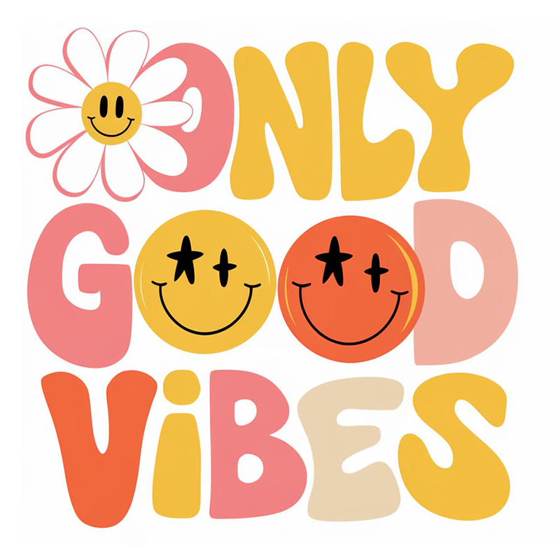 Smiley Face 'ONLY GOOD VIBES' T-shirt