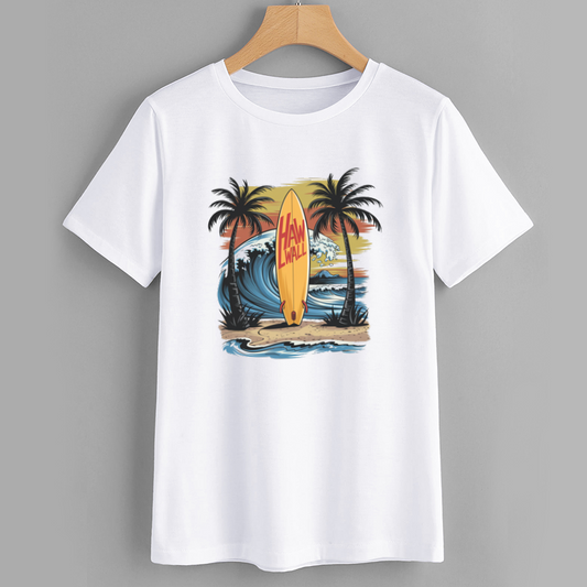 Hawaii Surfing Graphic T-Shirt
