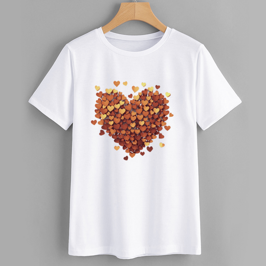 Heart Design Graphic T-Shirt