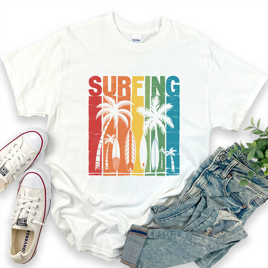 Hawaiian Pattern 'SURFING' T-Shirt