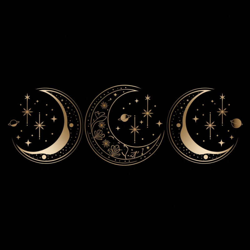 Celestial Moon Phases Graphic T-Shirt