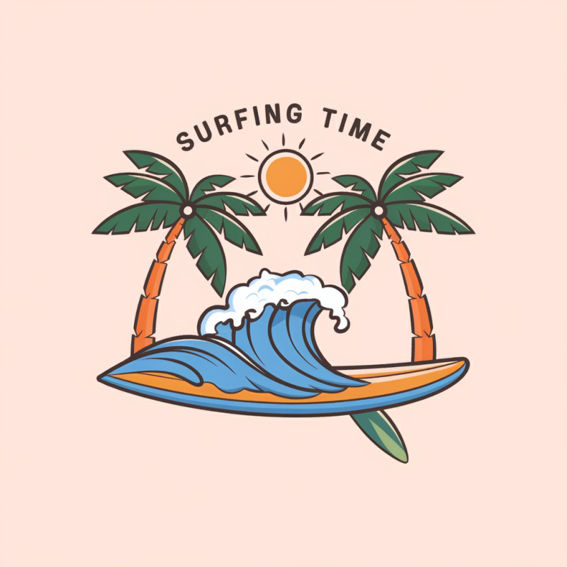 Surfing Time Graphic T-Shirt for Men