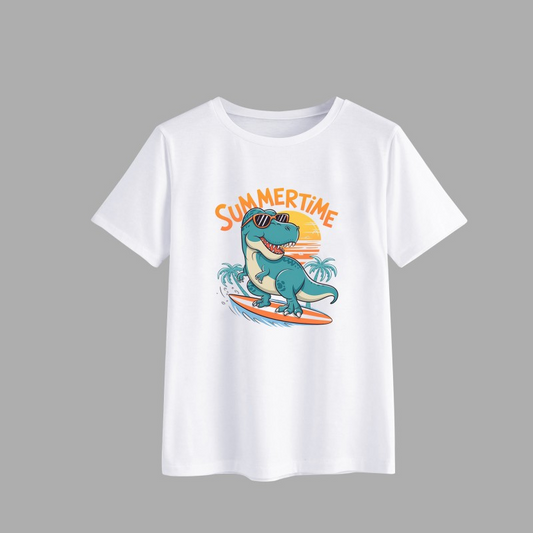Dinosaur Summertime Graphic T-Shirt