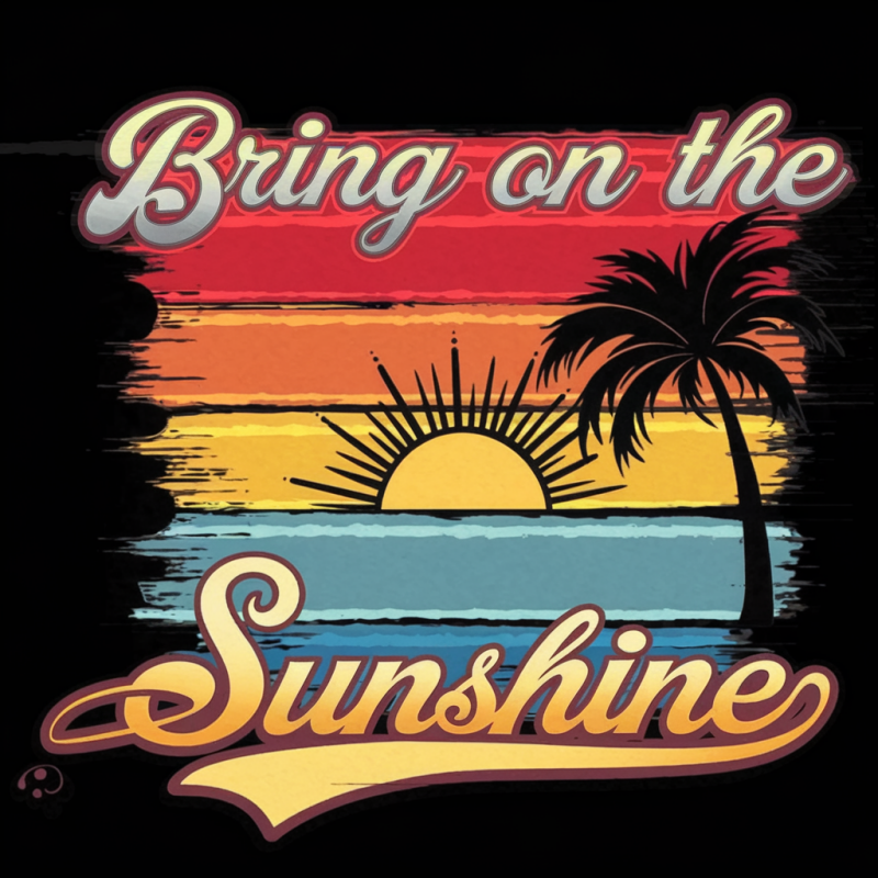 Sunshine Palm Tree Vintage Graphic T-Shirt