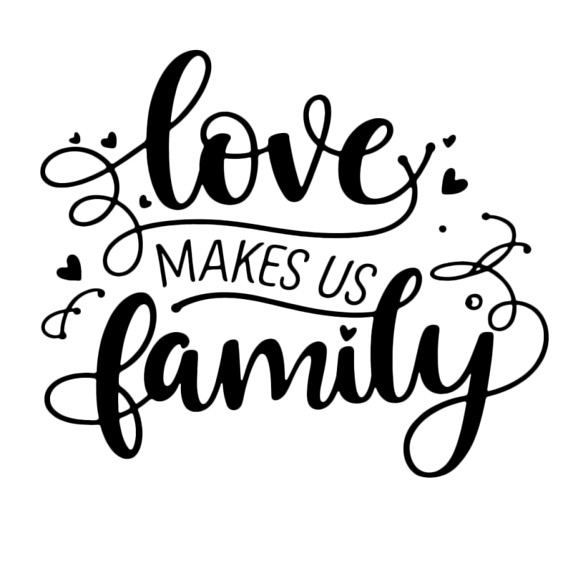 Love Makes Us Family Cotton Graphic T-Shirt