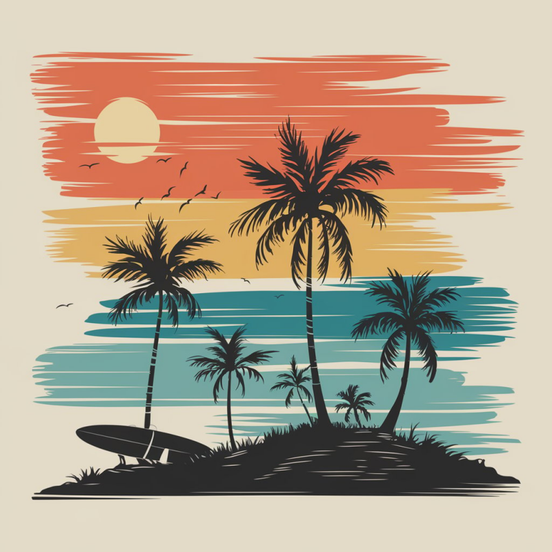 Sunset Beach Graphic T-Shirt