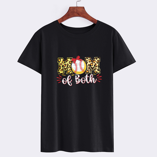 Leopard Print Baseball Mom T-Shirt