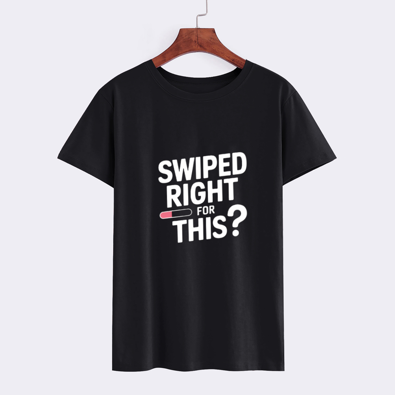 Swiped Right Graphic Tee - Funny Dating Humor T-Shirt