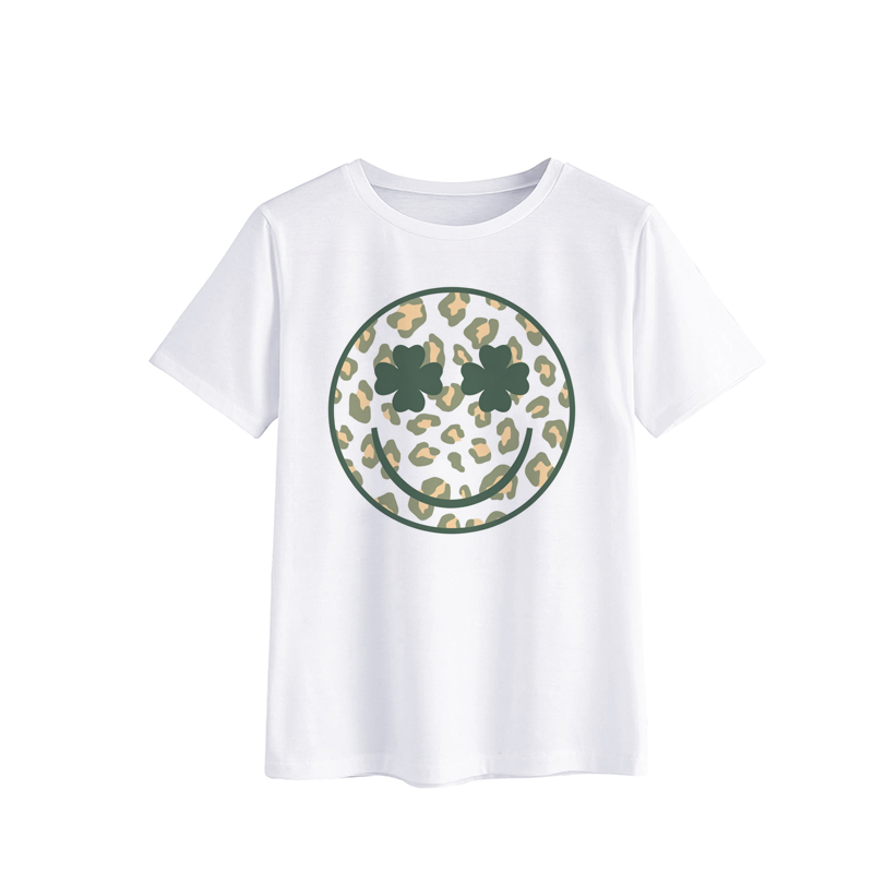 Leopard Print Smiley Face T-Shirt