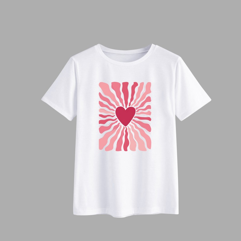 Heart Sunburst Graphic T-Shirt