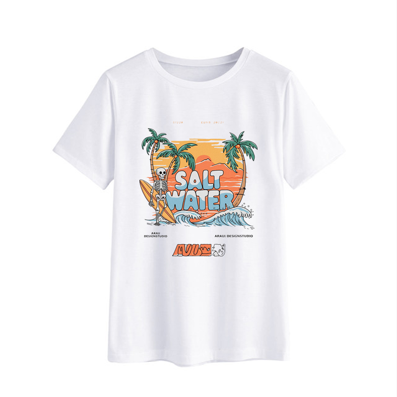 Salt Water Skeleton Graphic T-Shirt for Summer