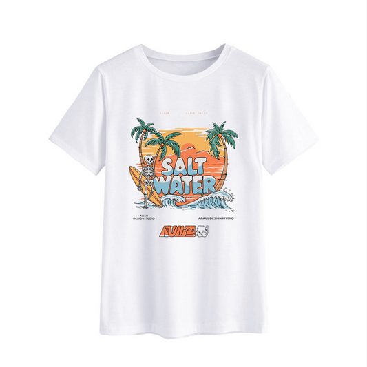 Salt Water Skeleton Graphic T-Shirt for Summer
