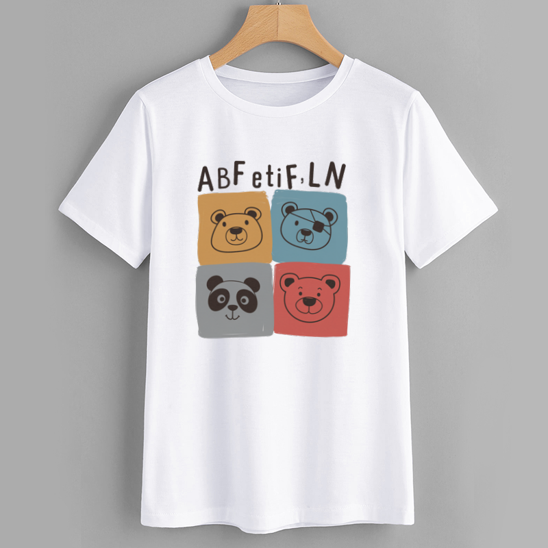 Cute Cartoon Bear Graphic T-Shirt for Kids