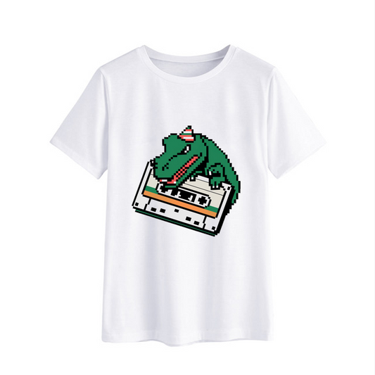 Retro Pixel Art Dinosaur Graphic T-Shirt