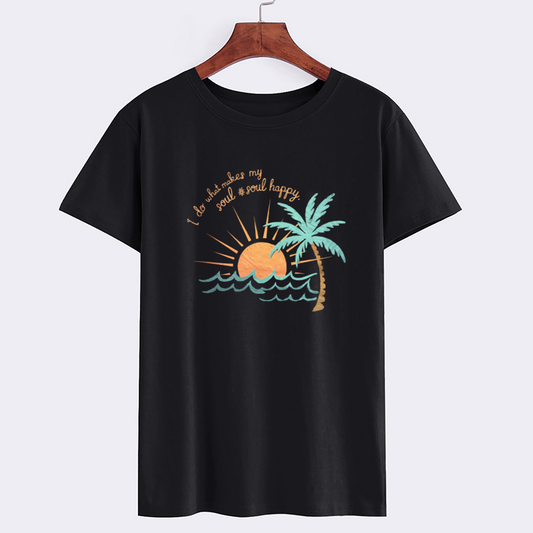 Sunset Soul Happy Graphic T-Shirt