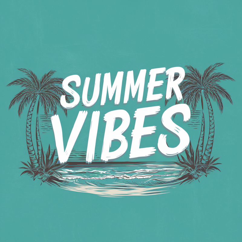 Summer Vibes Graphic Tee - Casual Black T-Shirt