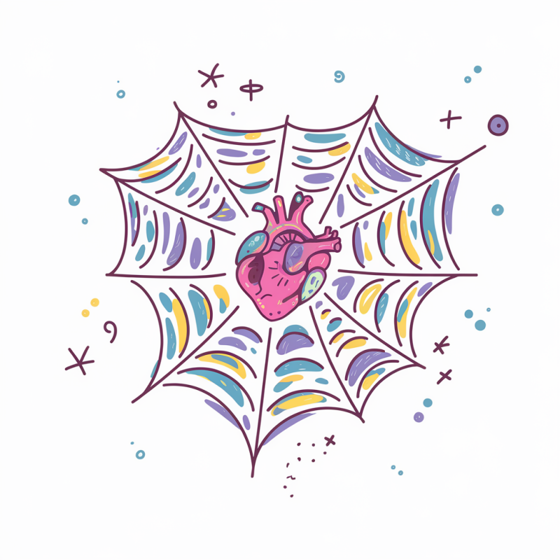 Artistic Spider Web Heart T-Shirt