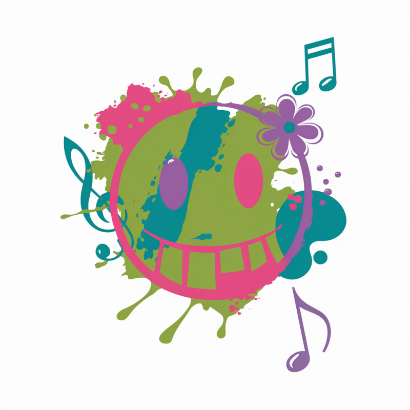 Colorful Smiley Face Graphic T-Shirt