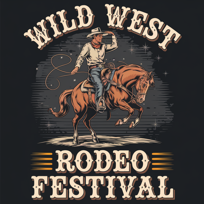 Wild West Rodeo Festival Graphic T-Shirt